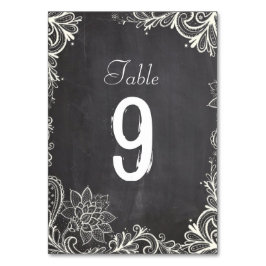Numeração De Mesa vintage typografia floresce Casamento Chalkboard