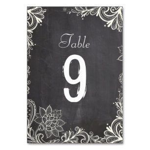Numeração De Mesa vintage typografia floresce Casamento Chalkboard