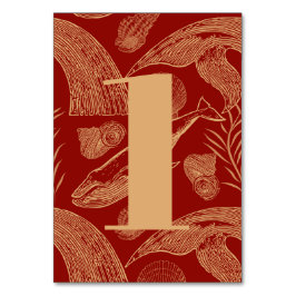 Numeração De Mesa Vintage - Vermelho de Baleia Náutica