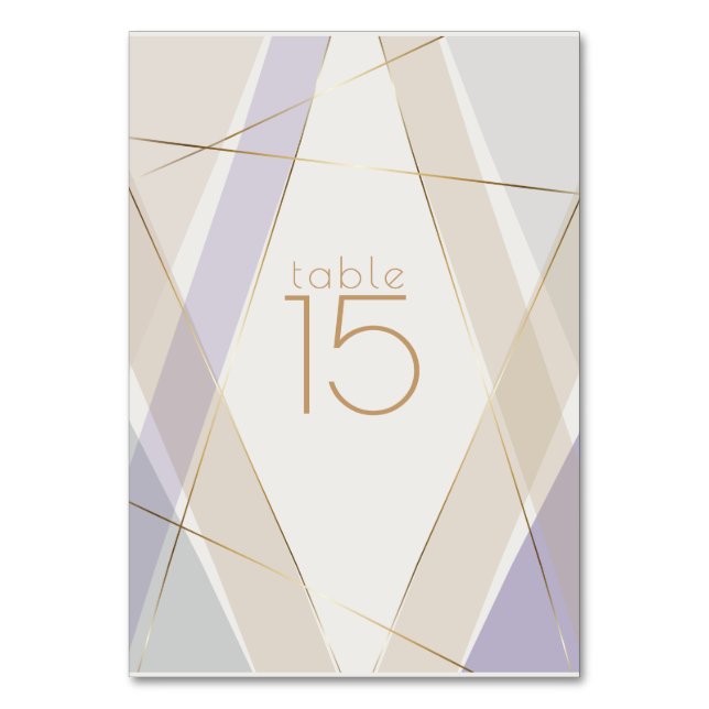 Numeração De Mesa Violeta Geométrica de Cogumelo Moderna Contemporân (Frente)