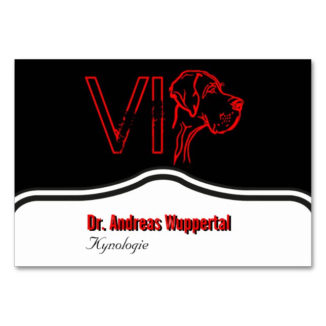 Numeração De Mesa VIP Doggen Tischkarten (Frente)