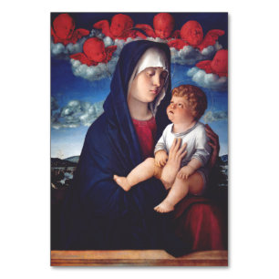 Numeração De Mesa Virgem Maria e Menino Arte Religiosa Clássica