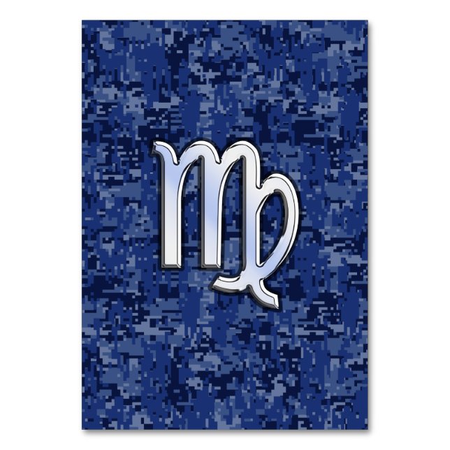 Numeração De Mesa Virgo Zodiac - Sinal no Marinho Blue Digital Camo (Frente)