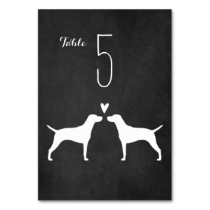 Numeração De Mesa Vizsla Silhouettes Raça de Cachorro Recepção de ca