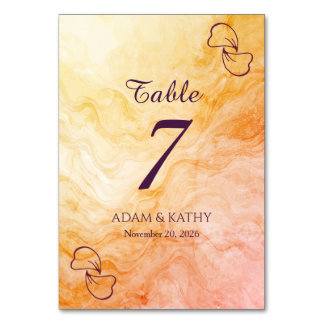 Numeração De Mesa Warm Autumn Marble Table Number