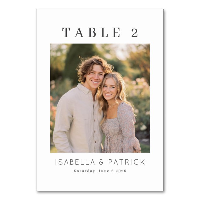 Numeração De Mesa Warm Beige Elegant Photo (Frente)