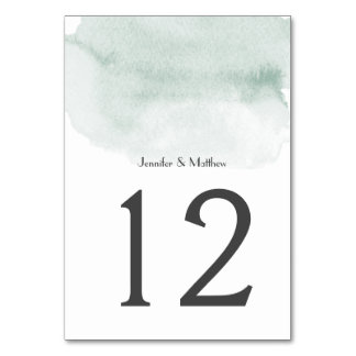 Numeração De Mesa Wasabi Green Watercolor Wash |
