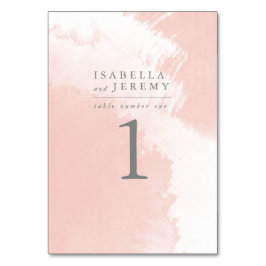 Numeração De Mesa watercolor blush número da mesa de cerimônia de ca