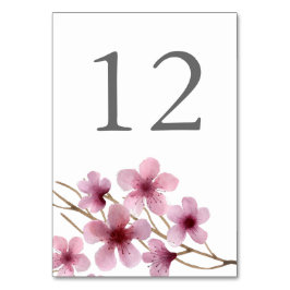 Numeração De Mesa Watercolor Cherry Blossoms