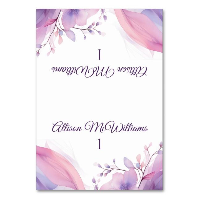 Numeração De Mesa Watercolor Cherry Blossoms — Casamento- (Frente)