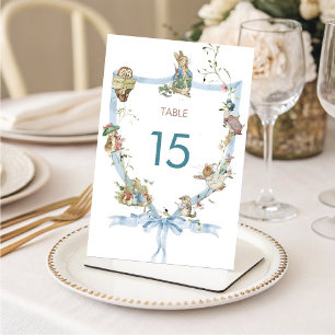 Numeração De Mesa Watercolor Flor selvagem Elegante Peter Rabbit Mes