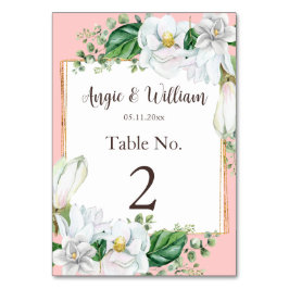 Numeração De Mesa Watercolor Magnolia Blush Weding