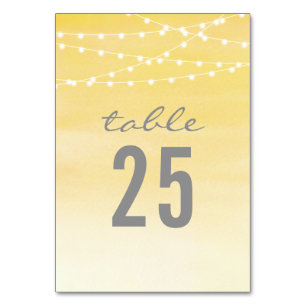 Numeração De Mesa Watercolor String Luzes Casamento