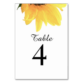 Numeração De Mesa Watercolor Sunflowers Minimalist Elegant Wedding