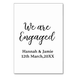 Numeração De Mesa We are Engaged couple name date calligraphystylish