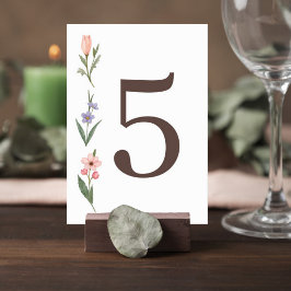 Numeração De Mesa Wedding Table Number Card with Botanical Design