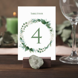 Numeração De Mesa Wedding Table Number Card with Botanical Wreath