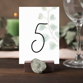 Numeração De Mesa Wedding Table Number with Eucalyptus Leaves