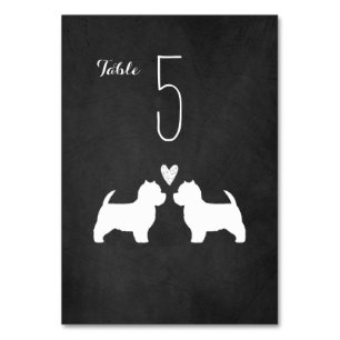 Numeração De Mesa West Highland White Terriers Westie Dogs Wedding