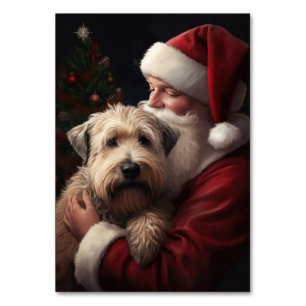 Numeração De Mesa Wheaton Terrier com Papai Noel Natal Festivo