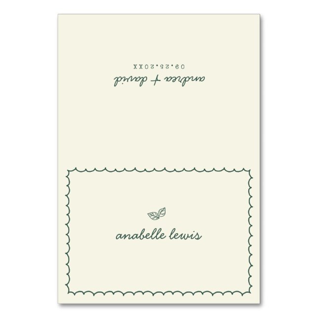 Numeração De Mesa Whimsical Editable Guest Name Wedding Place Card (Frente)