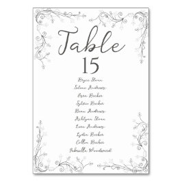 Numeração De Mesa Whimsical Hand Drawn Script Wedding Seating Plan