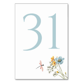 Numeração De Mesa Whimsical Wildflower Meadow Wedding 