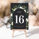 Numeração De Mesa White Peony | Watercolor Floral Wedding<br><div class="desc">A nossa coleção de casamentos florais de coloração aquosa de White Peony apresenta uma coloração aquosa delicadamente pintada, folhagem botânica verde e flores de pénia branca e marfim. Personalize esses números de tabela com seus nomes e data de casamento embaixo de um gracioso arco floral. NOTA DO DESIGNER: Essas placas...</div>
