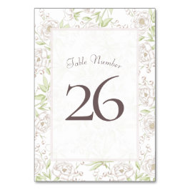Numeração De Mesa White Rose Classic Wedding Table Number