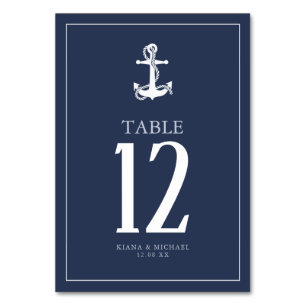 Numeração De Mesa Wht/Marinho Wave Anchor Blue ID836