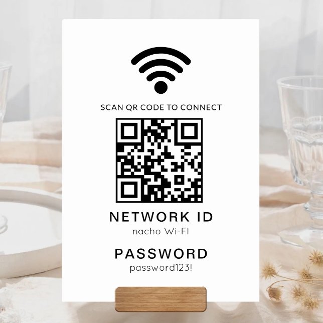 Numeração De Mesa Wifi QR Code Scanner Guest Wifi Password (Criador carregado)