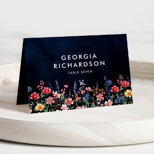 Numeração De Mesa Wildflower Rustic Country Guest Name Place Card