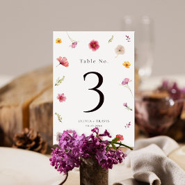 Numeração De Mesa Wildflower Wedding