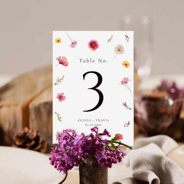 Numeração De Mesa Wildflower Wedding (Criador carregado)
