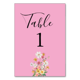 Numeração De Mesa Wildflowers Pink Birthday