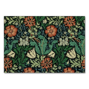 Numeração De Mesa William Morris Compton Floral Art Nouveau Pattern