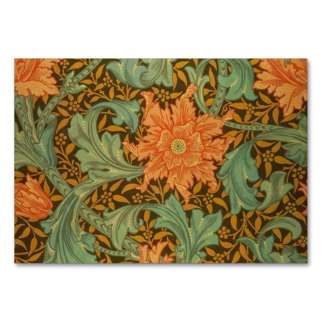 Numeração De Mesa William Morris Solteiro Stem Pattern Art Nouveau (Frente)