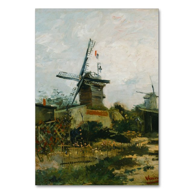 Numeração De Mesa Windmills on Montmartre por Vincent Van Gogh (Frente)