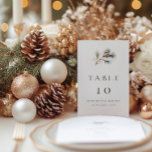 Numeração De Mesa Winter Pine Branch & Cone Wedding<br><div class="desc">Cartões de números de tabela de casamento no inverno russos com ilustração aquática de um ramo de pinheiros com folhas de pinheiros verdes e um cone de pinho. Adicione o número da tabela e personalize com seus detalhes na cinza escura.</div>