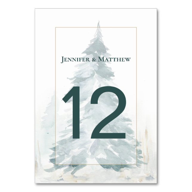 Numeração De Mesa Winter Pine Romance (Frente)