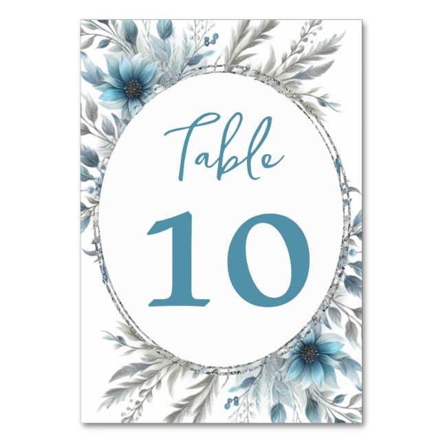 Numeração De Mesa Winter Wonderland Floral (Frente)