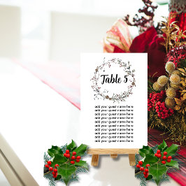 Numeração De Mesa Winterberry Rustic Boho Seating Chart