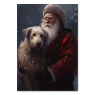 Numeração De Mesa Wolfhound com Papai Noel Natal Festivo