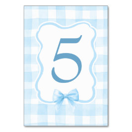 Numeração De Mesa Xadrez Azul Claro Fofo Vintage Soft Pastel