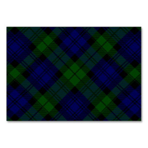 Numeração De Mesa Xadrez preta do verde azul do tartan do clã do
