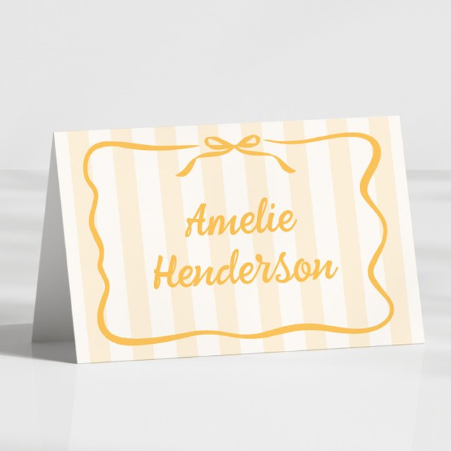 Numeração De Mesa Yellow Stripes Escort Name Cards (Criador carregado)