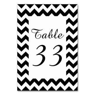 Numeração De Mesa Zigzag branco personalizável numerado