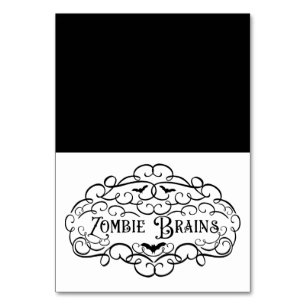 Numeração De Mesa Zombie Brains Vintage Elegante Comida de Halloween