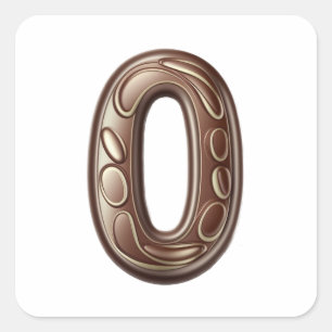 Número 0: Adesivos de chocolate