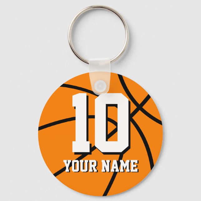Número 10 chaveiros de basquete | Personalizável (Frente)
